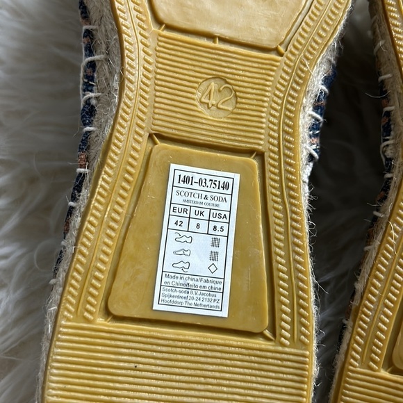 Scotch & soda espadrilles slip on canvas shoe women’s 8.5 blue brown new - Picture 8 of 9